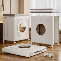 Boîte de rangement carrée à rabat grande capacité, organisateur en plastique, armoire multifonctionnelle pour le rangement domestique des appareils mobiles