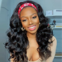 Perruque Bandeau Cheveux Naturels Vietnamiens Ondulés Remy Vierge Non Traités Longs Sans Colle Vente en Gros pour Femmes Noires