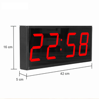 Chronomètre numérique avec bouton poussoir pour usage intérieur, affichage LED rouge à 4 chiffres, compte à rebours électronique pour l'escalade, grand écran horloge