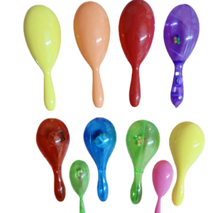 Maracas en plastique colorées en gros pour anniversaires, fêtes de Noël, célébrations, mariages – Instrument de percussion - Product Image 1