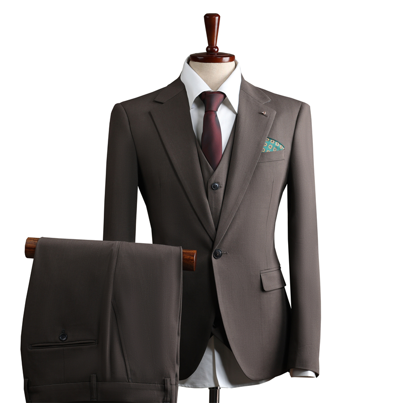 9991Tea Gray(suit + vest + dress pants)