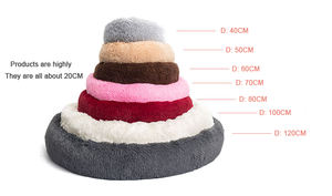 Hersteller Großhandel Long Plüsch Winter Round Hunde bett Wasserdicht Wasch bar Donut Fluffy Cute <span class=keywords><strong>Big</strong></span> Pet Bett Katzen nest - Product Image 6