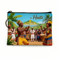 Porte-monnaie en cuir pour homme, souvenir touristique d'Haïti, personnalisé avec logo, couleurs et designs sur mesure, style professionnel, vente en gros