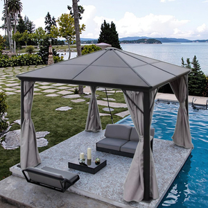 Pergola de jardin en aluminium avec toit rigide en polycarbonate, résistante au soleil, pour terrasse et jardin - Product Image 2