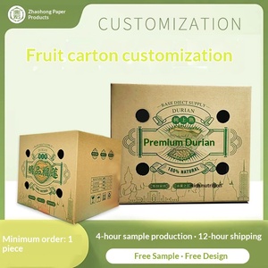 Custom Fruit <b>Boxes</b> for Durian Lychee Peach Dragonfruit Lemon Flat Top <b>Shipping</b> Cartons - Product Image 4