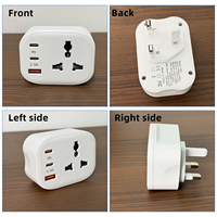 Extensor de Enchufe de Pared Global Personalizable con Adaptador de Enchufe Multiestándar USB C PD de 20 W para EE. UU., UE, Reino Unido y Australia, para Viajes y Hogar