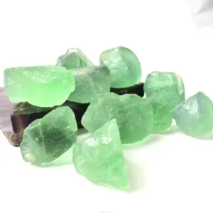 批发天然高品质水晶修复石绿色萤石原石健康