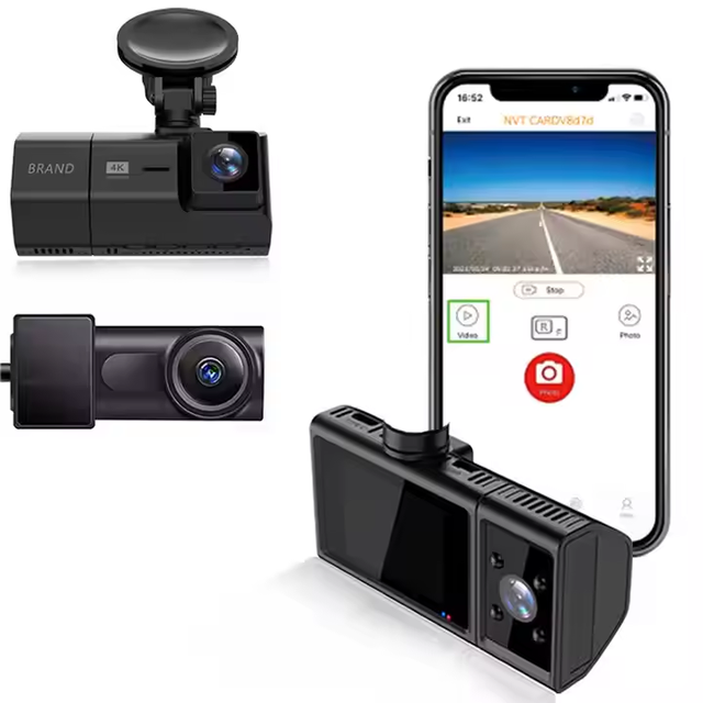 4K Car Camera with 3-Inch and 2 Inch IPS Screen, Enhanced Night Vision, Sony Sensor, G-Sensor, Loop Recording GPS Wifi