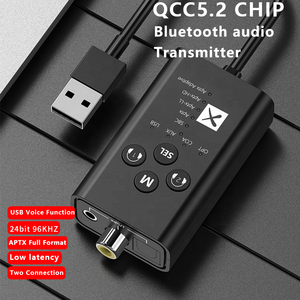 USB Optical Fiber QCC CSR AptX LL HD Adaptive Low Latency <strong>With</strong> Mic Wireless Adapter TV <strong>AUX</strong> <strong>Bluetooth</strong> 5.2 Audio Transmitter - Product Image 2