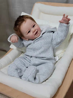 NPK 24 pouces/60 cm Poupée réaliste pour bébé Jouets Cadeau de Noël Poupée d'art faite à la main Poupée en silicone pour bébé Reborn