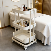 Chariot de rangement mobile en bois courbé de qualité supérieure avec plateau, présentoir roulant pour centre de massage, salon de coiffure, SPA, salon de beauté