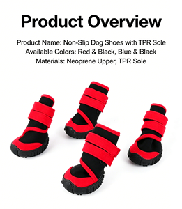 Chaussures imperméables antidérapantes pour <span class=keywords><strong>chien</strong></span>, semelle TPR, bottines ajustables, randonnée en plein air, protection des <span class=keywords><strong>pattes</strong></span> toute saison pour chiens de taille moyenne et grande - Product Image 2