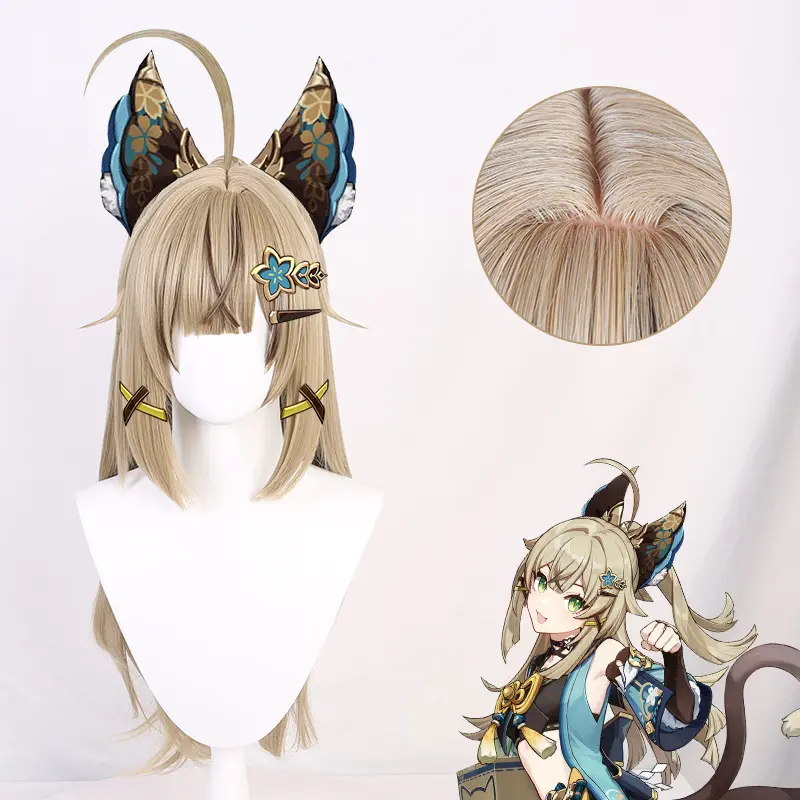 Wholesale 30 inches Kirara Cosplay Wig From Genshin Impact For Women Hd Lace Frontal Wig