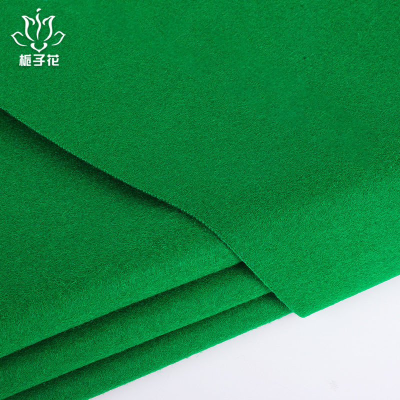 Factory Direct Sales Green Color 85% Wool 15%Nylon Snooker Billiard Tweed Plain Fabric for Billiard Table 720g/m Width 163cm