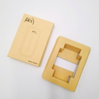 Boîte en carton kraft recyclé écologique avec insert en pâte à papier moulé sur mesure pour l'emballage d'appareils électroniques