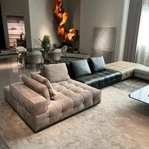 Sofa sudut modular mewah, kelas atas ruang tamu Italia set furnitur sofa nyaman modern