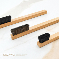 Brosse anti-poussière pour bijoux et petits objets, 100% poils de laine, poils de cheval, nettoyage écologique, manche en bois