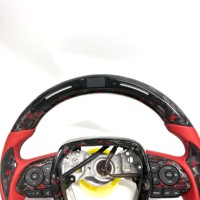 Volant personnalisé en fibre de carbone forgée rouge à LED pour Toyota Corolla Camry RAV4 EZ Avalon Corolla 2015-2024