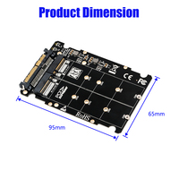 Tarjeta de expansión de interfaz de host 2 en 1 M.2 NVMe SSD o M.2 SATA SSD a U.2 ()