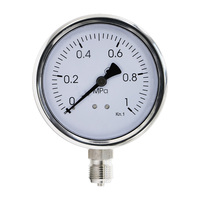 HUBEN 100mm Corrosion Resistant Industrial Pressure Gauge 1 MPa G1/2 Bottom Connection Oil-Filled 18-Month Warranty Made China