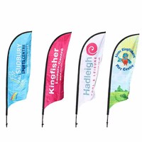 Drapeau publicitaire portable numérique imperméable en forme de couteau, de goutte d'eau ou de plume, rectangulaire, pour extérieur, avec logo personnalisé