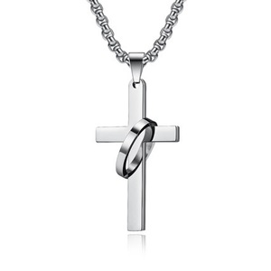 Nuova Collana Trendy con Ciondolo a Croce Unisex, Catena a Maglie in Acciaio Inossidabile, Collana da Uomo con Croce - Product Image 4