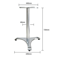 Pied de table en aluminium moulé 3 étoiles, support de table robuste en métal pour restaurant, café, intérieur/extérieur