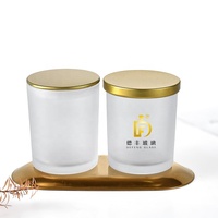 Bougies en verre pour décoration de maison Couvercles en métal Logo personnalisable