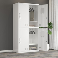 Casillero de acero metálico de 4 puertas con cerradura de llave para vestuarios y oficinas Gabinete de ropa para almacenamiento y organización