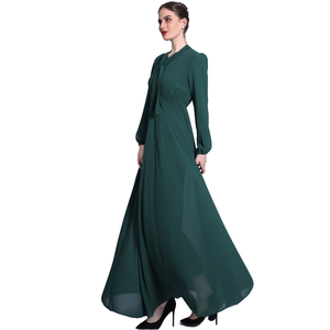 Mùa Thu Thanh Lịch Nổi Ban Nhạc Cổ Voan Hồi Giáo Ăn Mặc Cho Phụ Nữ Giản Dị Đảng Arabic Morocco Abaya - Product Image 1