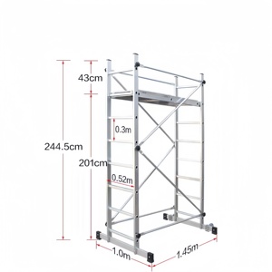Multifunctionele Mobiele Aluminium Steigers Met Verlengde Ladderframe Brace Ladders Telescopische Steigertoren In Steigers - Product Image 2