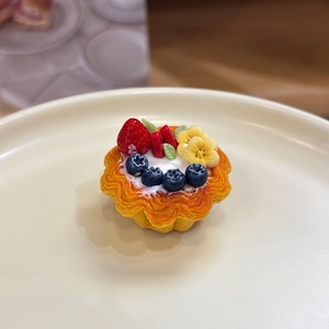 High Quality Chocolate Tart <b>Miniature</b> Three-dimensional Fruit tart Simulation Food Play Refrigerator Sticker for Decoration - Product Image 5