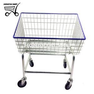 4 Wielen Duurzaam Staal Mand Opslag <span class=keywords><strong>Transport</strong></span> Commerciële Wasserij Winkelwagen <span class=keywords><strong>Trolley</strong></span> - Product Image 4