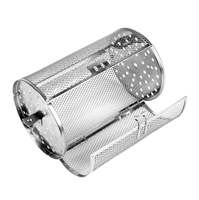 Four à air chaud en acier inoxydable avec fonction rôtissoire, design tambour pour la cuisson des grains de café, du barbecue, des cacahuètes, panier perforé