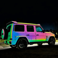 Film Caméléon Arc-en-ciel Coloré Prisme PET Vinyle Holographique Film de Recouvrement pour Voiture Décoration de Carrosserie Arc-en-ciel Autocollant Chrome Décalcomanie