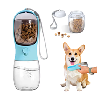 Bouteille d'eau de voyage 3-en-1 Petop pour chien, conteneur de nourriture, distributeur de sacs à déjections, étanche, en plastique, portable, pour promenade