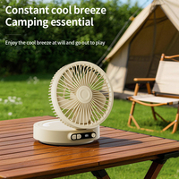 Ventilateur pliable 6000 mAh, autonomie de 4 à 25 heures, moteur sans balais, contrôle de vitesse progressif, affichage LED, oscillation automatique, veilleuse