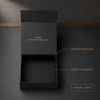 Boîte cadeau noire à couvercle rabattable avec design imprimé pour présentation de cadeaux, emballage de vente au détail, affichage personnalisé de la marque et approvisionnement en produits
