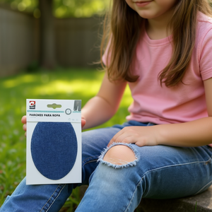 ERPSL Oval Denim Patch 14x9.5cm For Girls Jeans Repair - Product Image 3