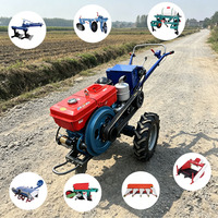 Motoculteur diesel certifié CE 151 châssis 12-32 CV avec accessoires complets : motobineuse, charrue à disques, butteuse, semoir