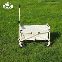 Mini chariot familial de luxe pliable à quatre roues, avec cadre entièrement en acier, grande capacité de rangement, personnalisable OEM, pour le shopping et les pique-niques