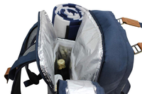 Elegante conjunto de mochila de Picnic aislada portátil impermeable a prueba de fugas con cubiertos completos manta de Picnic uso al aire libre 4 personas