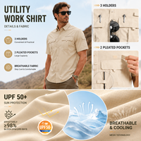 Chemise de travail en twill de polyester à manches courtes pour homme, personnalisable en usine (OEM), avec options d'impression numérique et de broderie