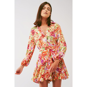 มินิเดรสแต่งระบายลายดอกไม้หลากสี - Product Image 2