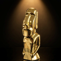 Trophée Moai personnalisé et durable en alliage d'étain gravé pour les réunions annuelles d'entreprise, les cérémonies de récompenses sur le thème du sport et des lettres