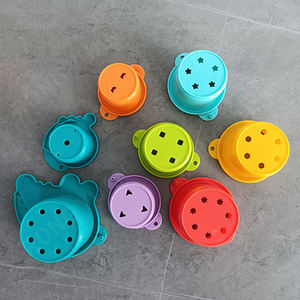 Huanger Cocodrilo Spillers Apilamiento y Colar Copas Juego de juguetes Educativos tempranos Juguetes de baño de plástico para bebés para niños pequeños 1-3 - Product Image 4