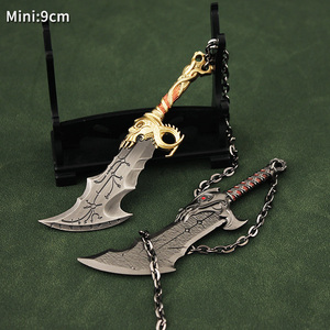 Porte-clés <span class=keywords><strong>God</strong></span> of <span class=keywords><strong>War</strong></span> Lames du Chaos Kratos Marteau de Thor <span class=keywords><strong>Ragnarok</strong></span> Mini figurine d'action Hache - Product Image 6
