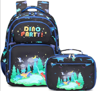 Ensemble de Sac à Dos Décontracté Léger Imperméable et Durable pour Garçons avec Motif Dessin Animé