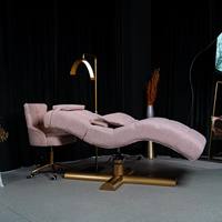 Lit d'Esthétique Moderne de Luxe à Base Dorée Relevable pour Cils, Lit de Massage pour Salon de Beauté, Ensemble Lit à Cils, Personnalisation
