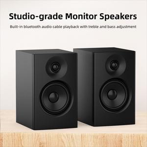 Altavoces <span class=keywords><strong>de</strong></span> <span class=keywords><strong>Estudio</strong></span> Activos 2.0 <span class=keywords><strong>de</strong></span> Madera para Computadora, Sistema <span class=keywords><strong>de</strong></span> Cine en Casa con Crossover <span class=keywords><strong>de</strong></span> Audio Bidireccional V5.3, Woofer y Tweeter <span class=keywords><strong>de</strong></span> 50W - Product Image 3